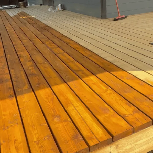 Deck staining detail